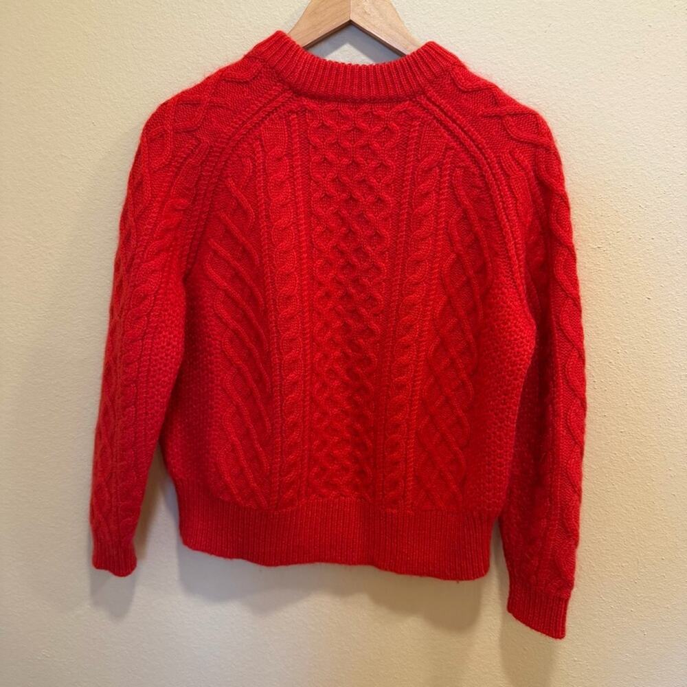 Demylee Red Cable Knit Wool Mohair Sweater XS oversized - Picture 4 of 9